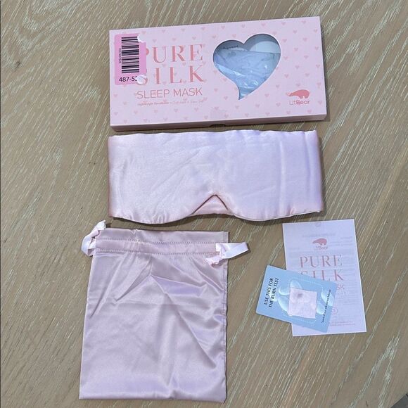 LITBEAR BUNDLE OF silk eye masks 1) Cordless heated, black 2)Pure Silk Pink, NWT - Picture 4 of 12